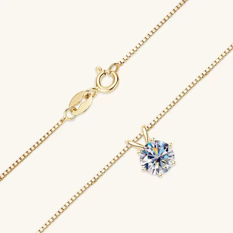 Solitär Moissanit-Anhänger Gold - Veliré