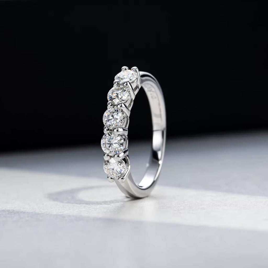 Moissanit Eternity Ring - Rundschliff