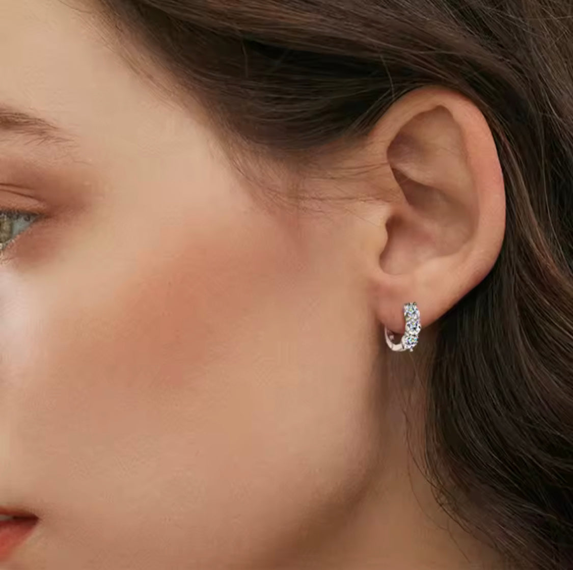 Moissanit Creolen Ohrringe