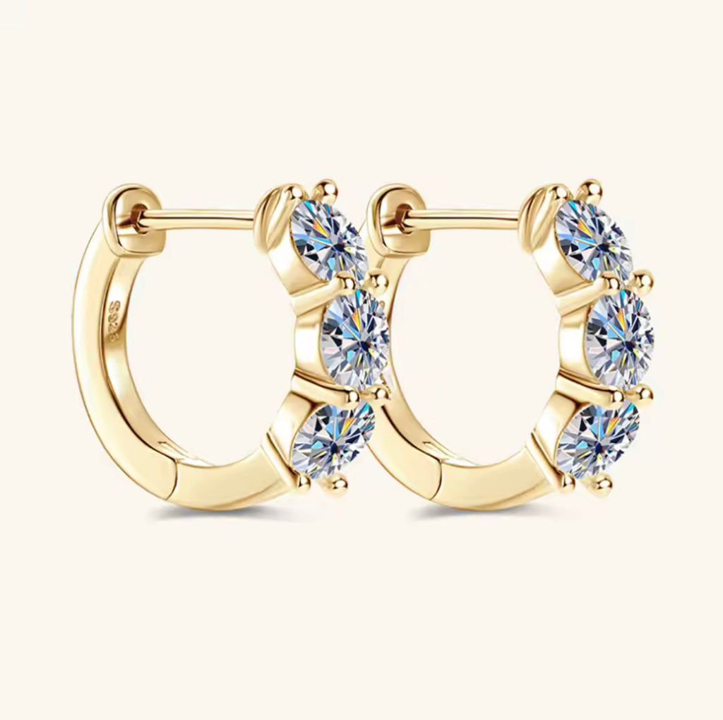 Moissanit Creolen Ohrringe