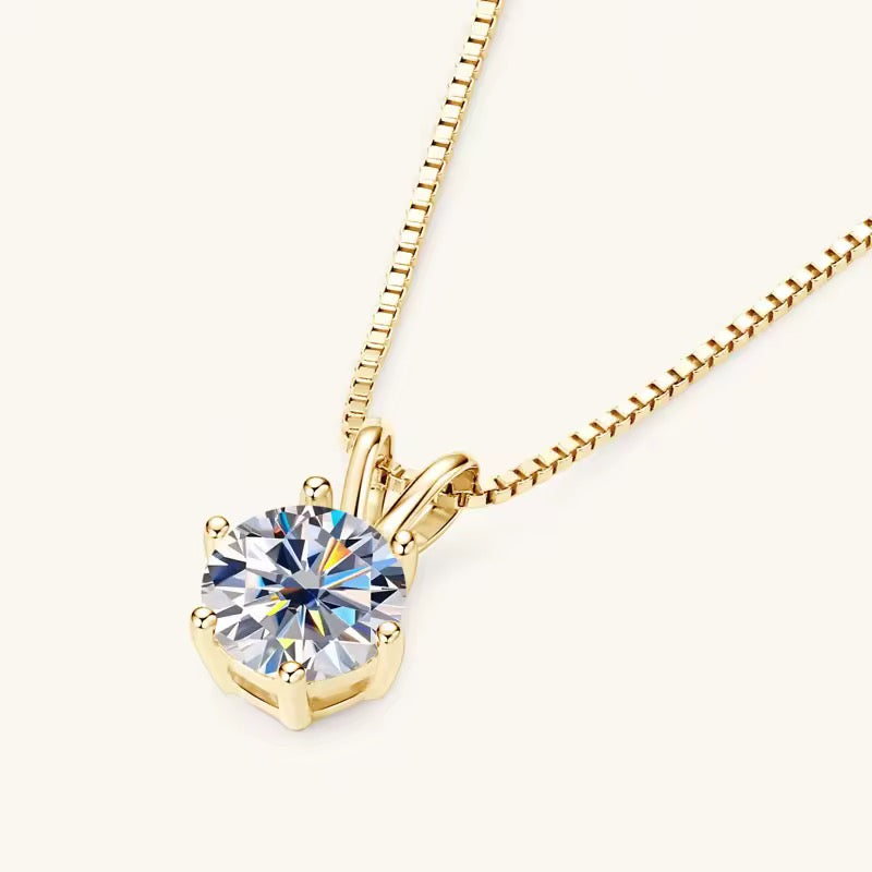 Solitär Moissanit-Anhänger Gold - Veliré