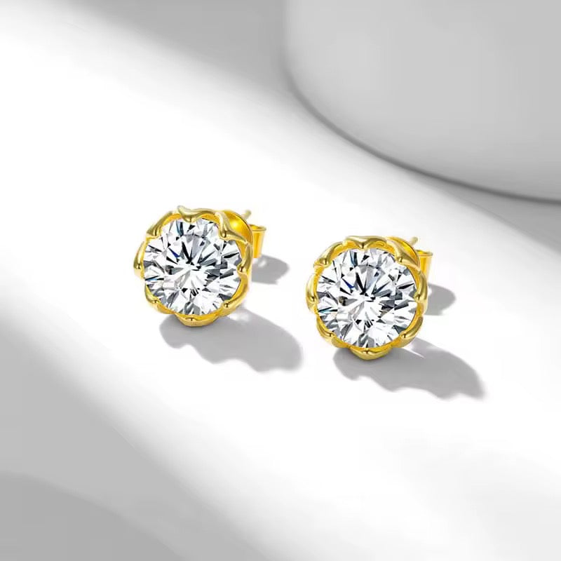 Moissanit Blatt Ohrringe