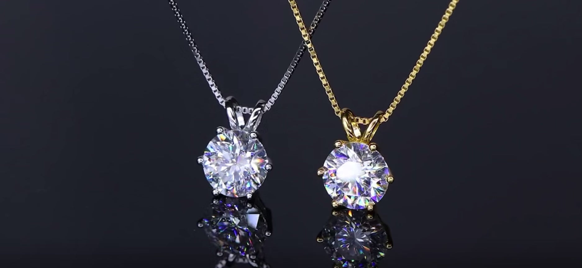 Solitär Moissanit-Anhänger Gold - Veliré