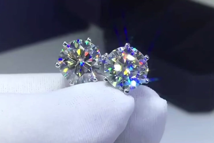 Veliré Moissanit Ohrringe Solitär